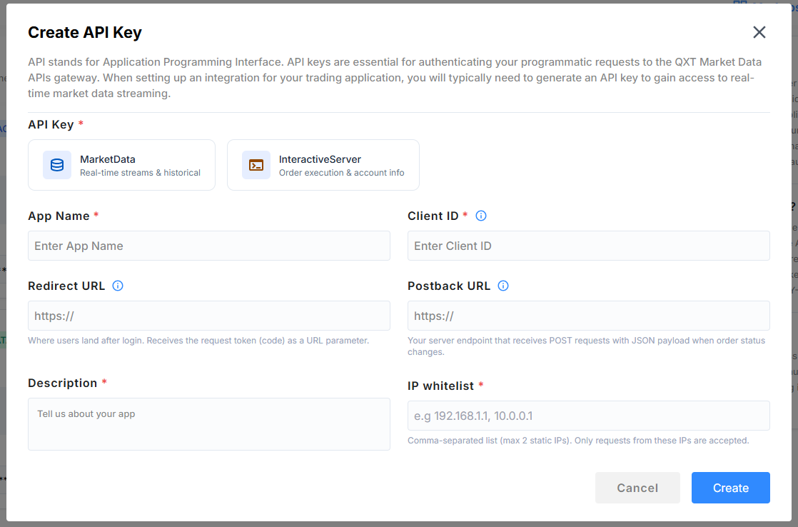 API Key Interface