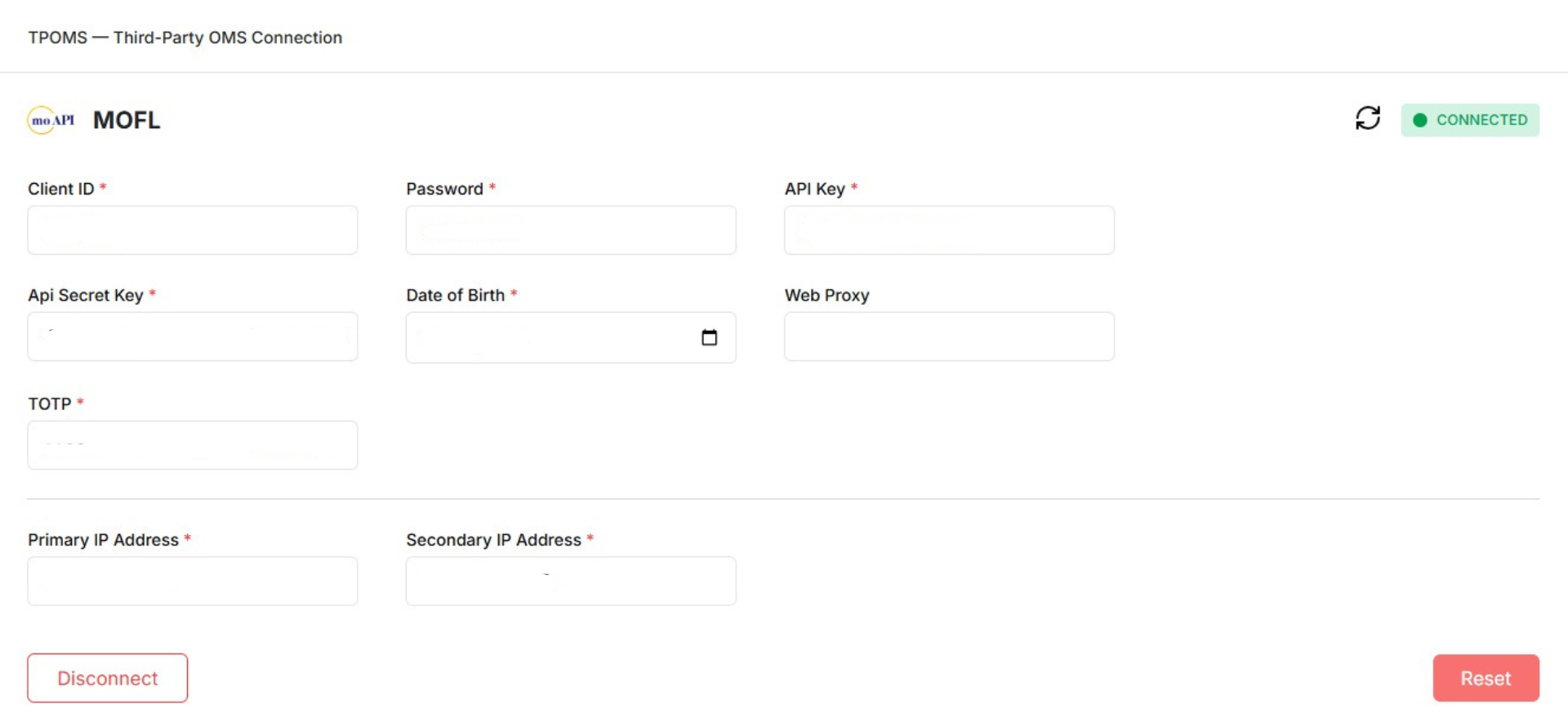 Motilal connection Page